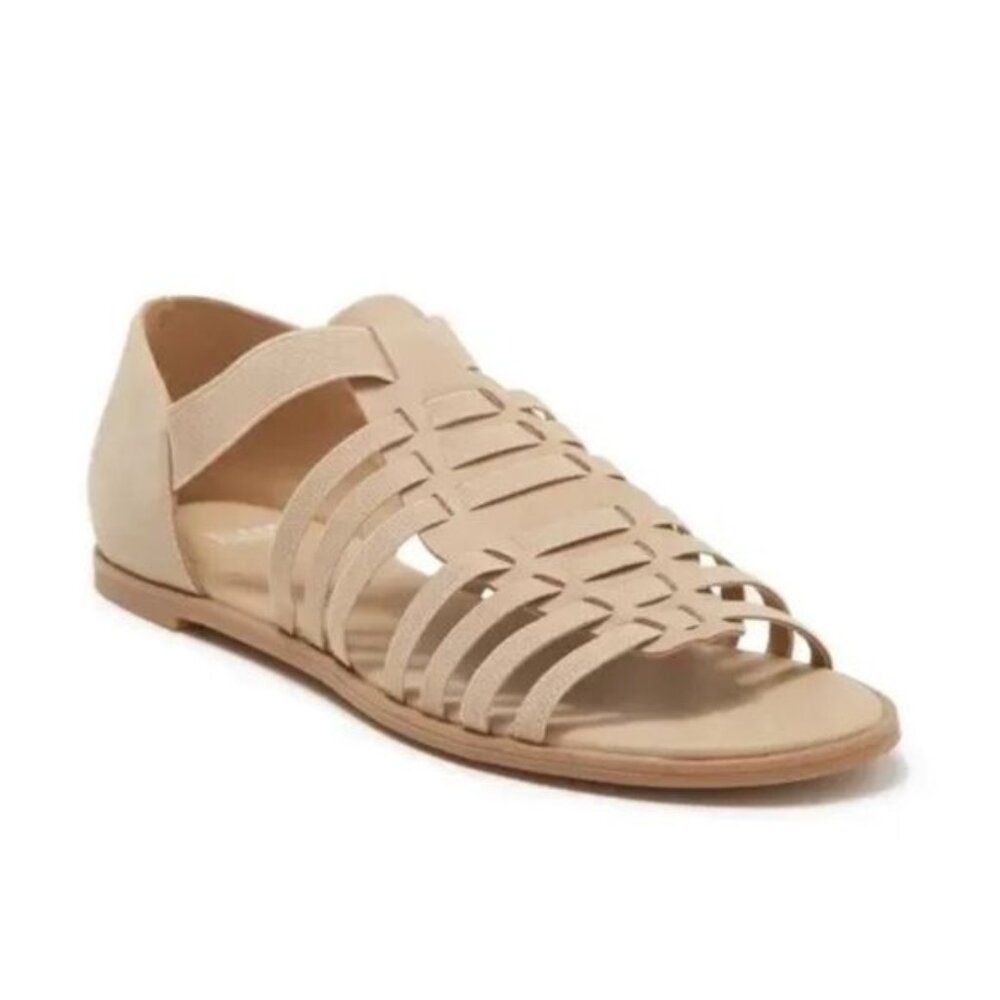 Eileen Fisher Rato Womens Casual Elastic Gladiator Sandals in Khaki‎ Size 6.5